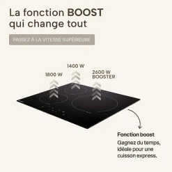 BELDEKO Plaque Induction 3 Foyers 5800 WATTS - Booster - 1 grand feu de 280 mm