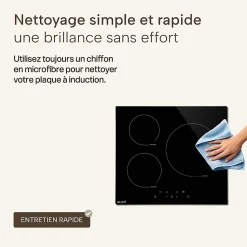 BELDEKO Plaque Induction 3 Foyers 5800 WATTS - Booster - 1 grand feu de 280 mm