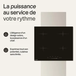 BELDEKO Table De Cuisson Induction 4 Foyers SLIDER et Minuterie 7900 WATTS