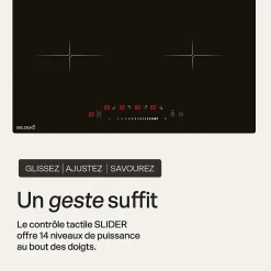 BELDEKO Table De Cuisson Induction 4 Foyers SLIDER et Minuterie 7900 WATTS