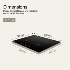 BELDEKO Table De Cuisson Induction 4 Foyers SLIDER et Minuterie 7900 WATTS