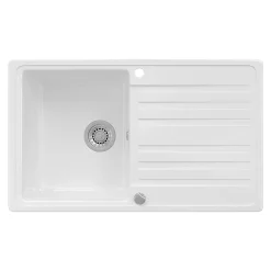 Bergström évier Blanc 76.5x46cm avec emplacement de séchage