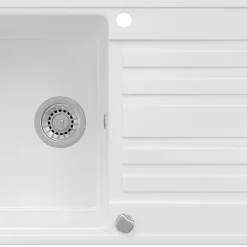 Bergström évier Blanc 76.5x46cm avec emplacement de séchage