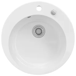 Bergström Évier Blanc 50.5x50.5cm Rond