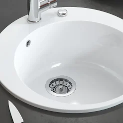 Bergström Évier Blanc 50.5x50.5cm Rond