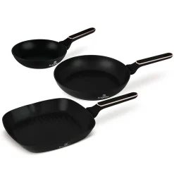 Berlinger Haus Boîte à Pain 3 Bocaux en Acier Inox, Rangement Pain et Aliments, Noir et Rose Doré, Design, Ouverture Facile