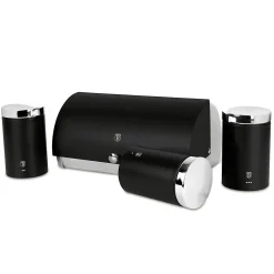 Berlinger Haus: Lot 7 Couteaux inox Manche ergonomique, Support bambouCouteau Chef 20 cm, Design de sécurité noir, Black Vantage