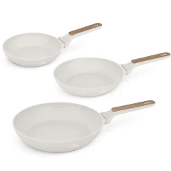 Berlinger Haus Trio: poêles antiadhésives en aluminium forgé pour induction, poignée ergonomique, sans PFOA, 202428 cm, Taupe