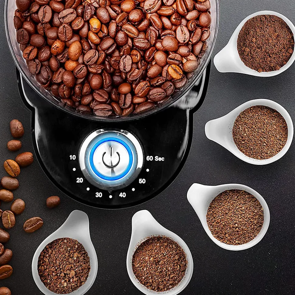 BG200 Moulin à café électrique 200W 35x réglages mouture Capacité 200 g Acier inox Jusqu'à 12 tasses de café Duronic