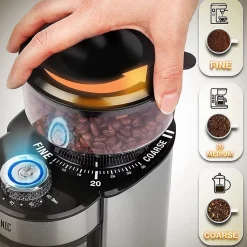 BG200 Moulin à café électrique 200W 35x réglages mouture Capacité 200 g Acier inox Jusqu'à 12 tasses de café Duronic