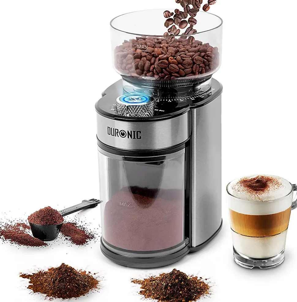 BG200 Moulin à café électrique 200W 35x réglages mouture Capacité 200 g Acier inox Jusqu'à 12 tasses de café Duronic