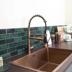 Big Pro mitigeur évier à douchette cuivre brossé Essebagno Big Pro