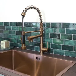 Big Pro mitigeur évier à douchette cuivre brossé Essebagno Big Pro