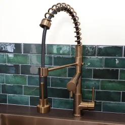 Big Pro mitigeur évier à douchette cuivre brossé Essebagno Big Pro