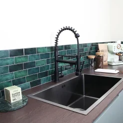 Big Pro mitigeur évier à douchette full black Essebagno Big Pro