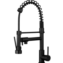 Big Pro mitigeur évier à douchette full black Essebagno Big Pro