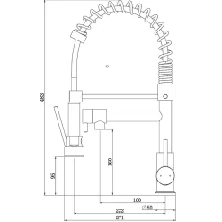 Big Pro mitigeur évier à douchette full black Essebagno Big Pro