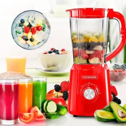 Blender 1.5l Avec 2 Lames Inox B5turbo Rouge Kitchencook