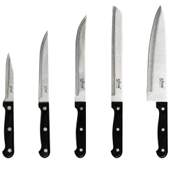 Bloc 11 couteaux avec aiguisoir/ciseaux Essentiel Black - 5Five