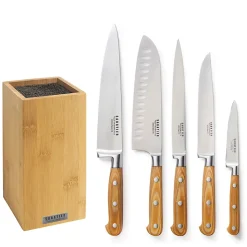 Bloc bambou de 5 couteaux de cuisine Bois clair - Essentiel par Sabatier Trompette