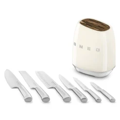 Bloc de 6 couteaux crème Smeg KBSF02CR