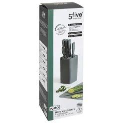 Bloc de 5 couteaux et ciseau Néo gris - Gris clair- 5five