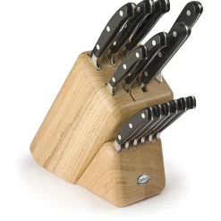 Bloc de Couteaux de Cuisine Ergoforge 21, Noir, Acier, 33x31x13 cm, Sanelli