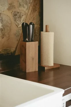 Bloc de rangement pour couteaux en bambou avec insert en poils Wenko