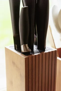 Bloc de rangement pour couteaux en bambou avec insert en poils Wenko
