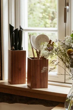 Bloc de rangement pour couteaux en bambou avec insert en poils Wenko