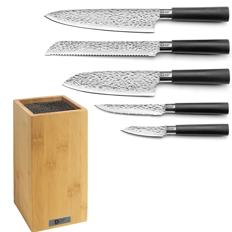 Bloc spaghettis bambou avec 5 couteaux de cuisine Noir - Katana par Richardson Sheffield
