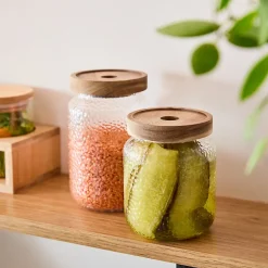 Bocal en verre avec couvercle en acacia 0,5 L Guy Levasseur