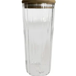 Bocal en verre strié avec couvercle en bambou 1,1 L Guy Levasseur