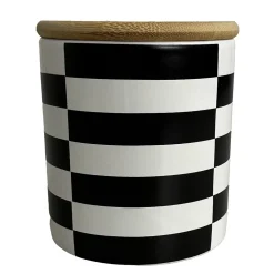 Bocal motif damier noir et blanc avec couvercle Guy Levasseur