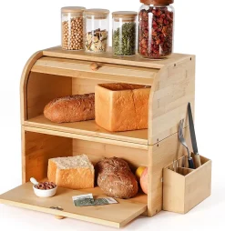 Boite a Pain Bois Grande Capacité 38 x 25 x 36 cm