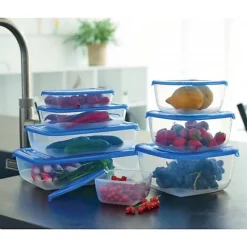 Boite hermétique de congélation rectangulaire 450 ml - Bleu