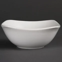 Bol carré à bords ondulés blancs Olympia 180(L)mm - Vendus par 12