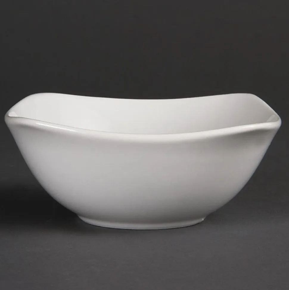 Bol carré à bords ondulés blancs Olympia 180(L)mm - Vendus par 12