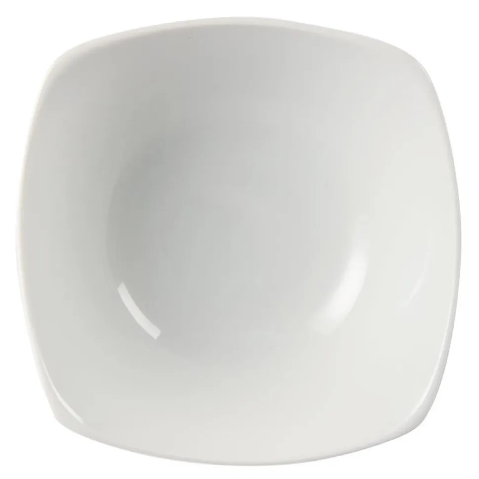 Bol carré à bords ondulés blancs Olympia 180(L)mm - Vendus par 12