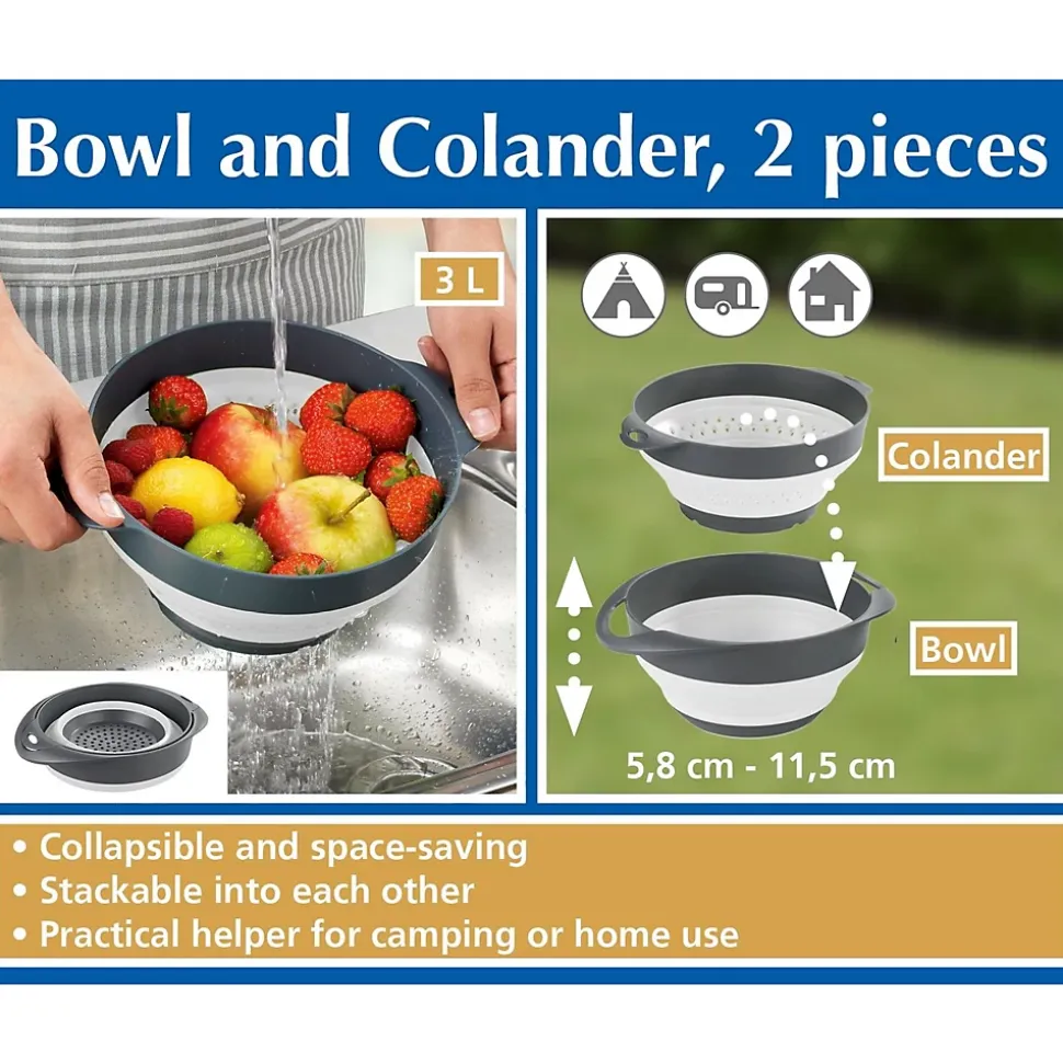 Bol et Passoire 2 en 1 - Gris et blanc