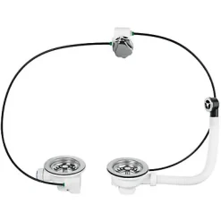 Bonde à panier avec trop plein 2 bacs Ø90 mm Wirquin