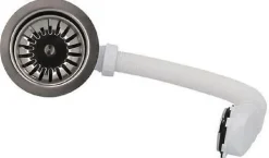 Bonde à panier avec trop plein, plateau chromé Diamètre 114 - Nicoll