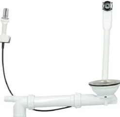 Bonde à panier avec trop plein, plateau chromé Diamètre 114 - Nicoll