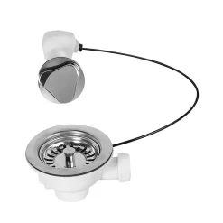 Bonde à panier pour évier 90mm avec commande à câble Wirquin