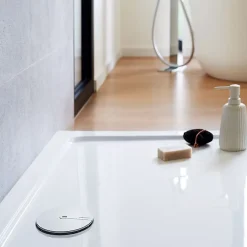 Bonde de douche - Slim + - Wirquin - Extra-plat - Receveur Diamètre 90 mm - Sortie Diamètre 40 mm - Dôme ABS chromé