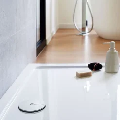 Bonde de douche - Slim + - Wirquin - Extra-plat - Receveur Diamètre 90 mm - Sortie Diamètre 40 mm - Dôme ABS chromé