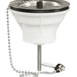 Bonde d'évier à bouchon-chaînette - Valentin - Inox - Diamètre60 mm