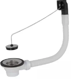 Bonde et vidage plastique pour éviers inox - Diamètre extérieur: 70 mm - Sortie: 1"1/2 - Perçage cuve: 50 mm - BLANC