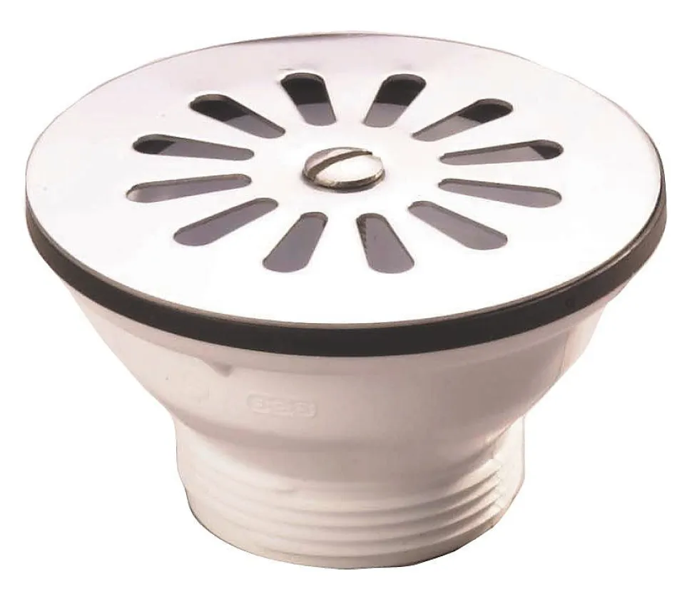 Bonde et vidage plastique à grille pour éviers et synthèse - Diamètre extérieur: 84 mm - Sortie: 1"1/2 - Perçage cuve: 60 mm - BL