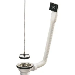 Bonde et vidage plastique pour évier grès et synthèse - Diamètre extérieur 84 mm - Diamètre sortie: 1"1/2 - Diamètre perçage cuve